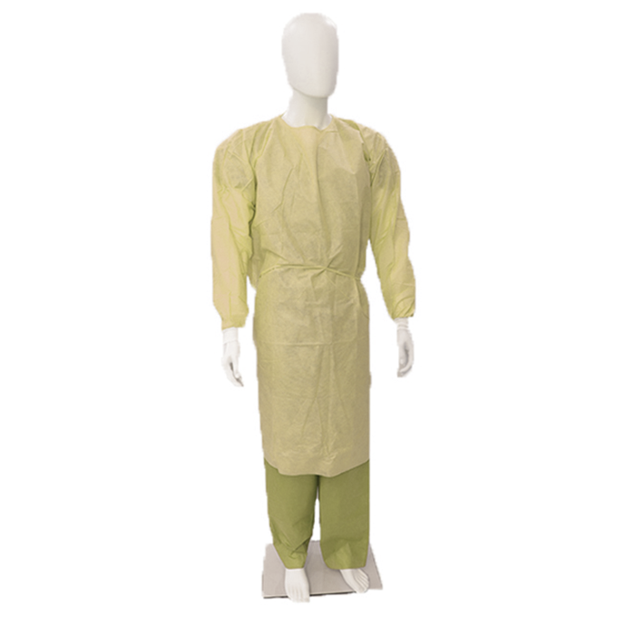 Clearview SMS Isolation Gowns with Knitted Cuffs (Yellow) 