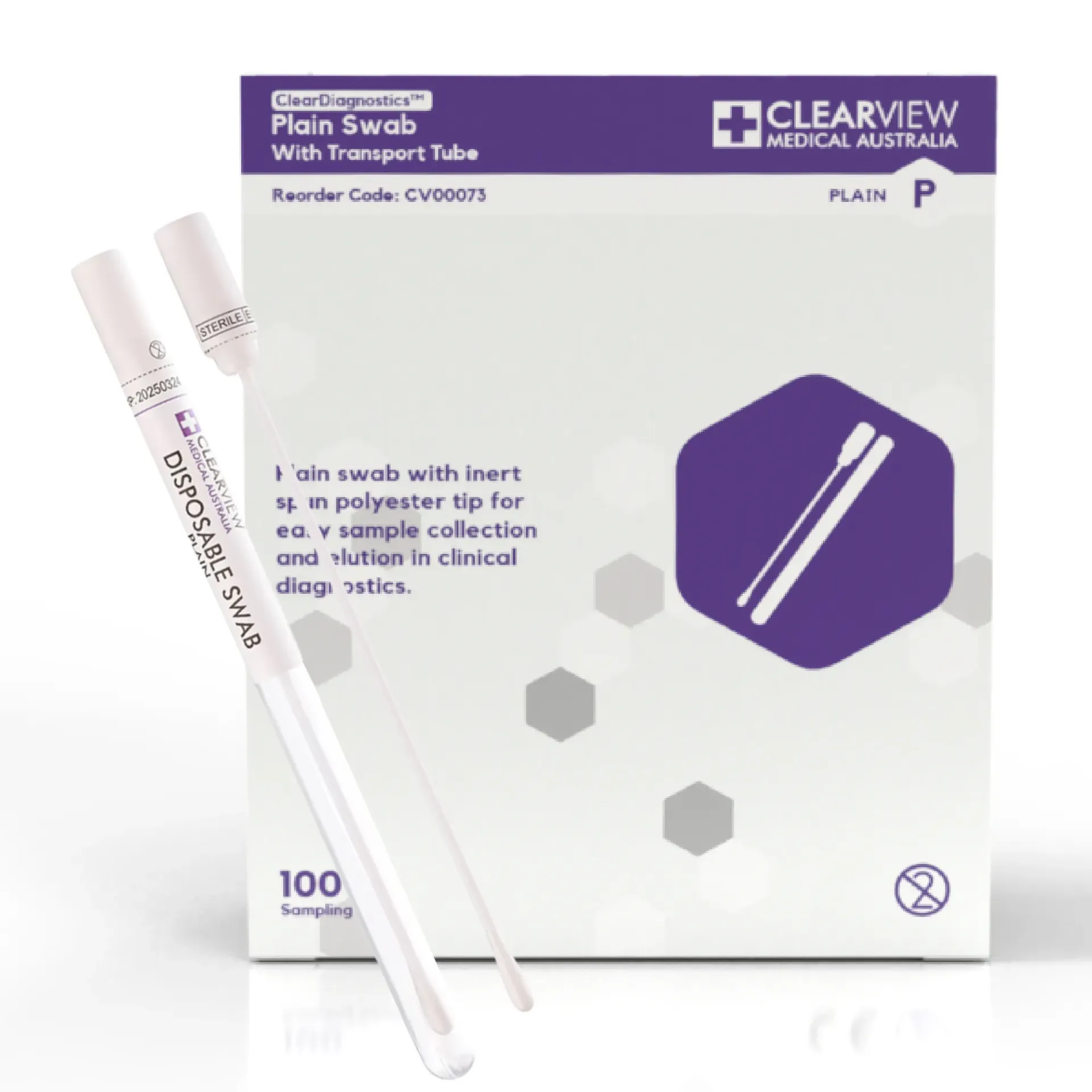 [CV00073] Clearview Plain Swab with Transport Tube